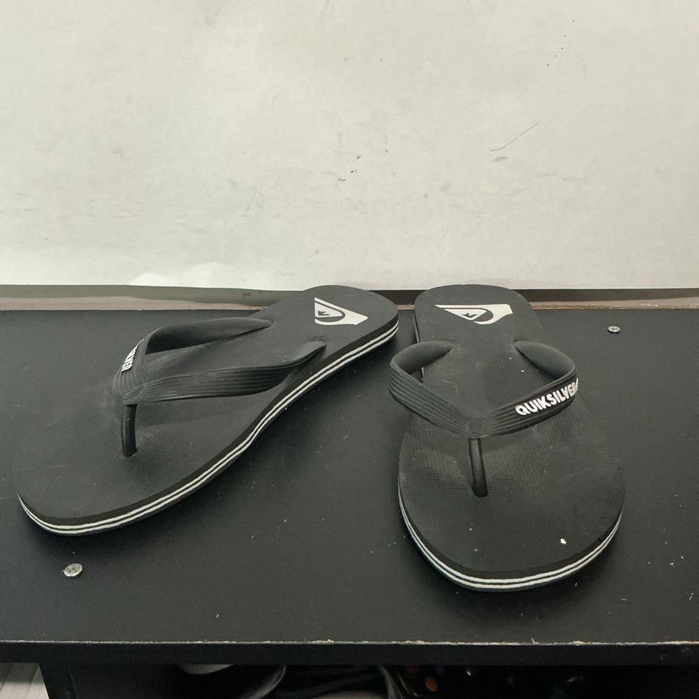 Quiksilver Molokai Mens Flip Flops Sandals Size 8/9 Black White